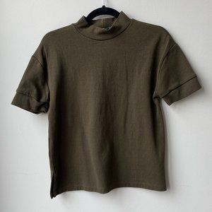 Zara Mock Neck Short Sleeve Top